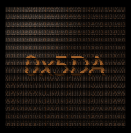 my avatar; a terminal with brown text and '0x5DA' written accross